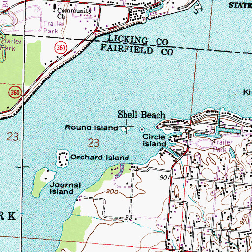 Topographic Map of Round Island, OH