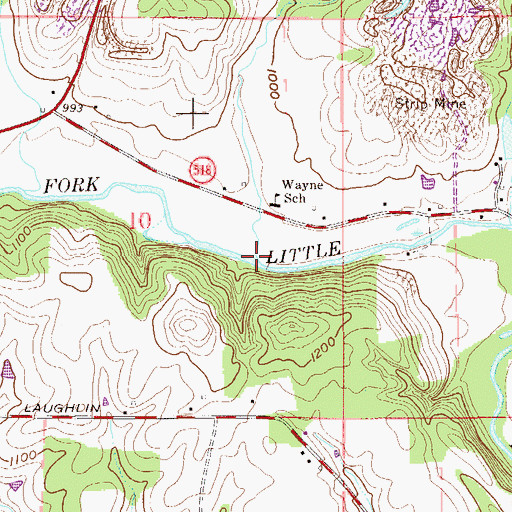 Topographic Map of Rowley Run, OH