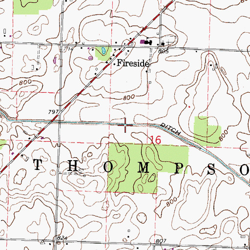 Topographic Map of Royer Ditch, OH