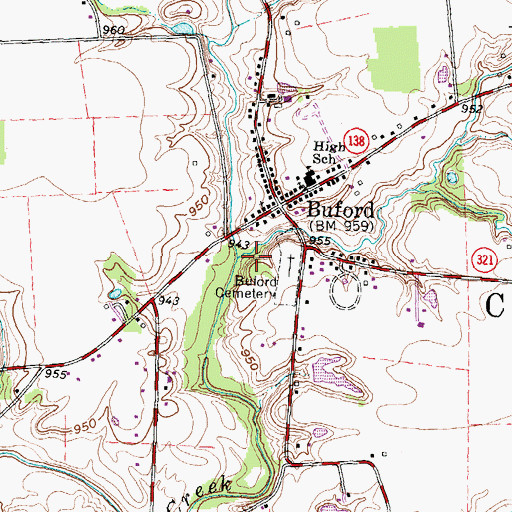 Topographic Map of Ruble Run, OH