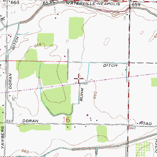 Topographic Map of Ruhm Ditch, OH