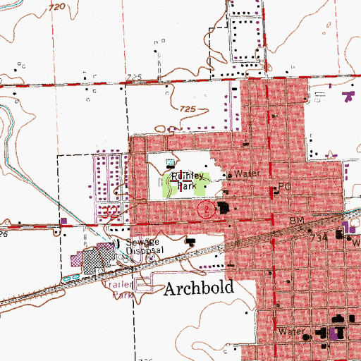 Topographic Map of Ruihley Park, OH