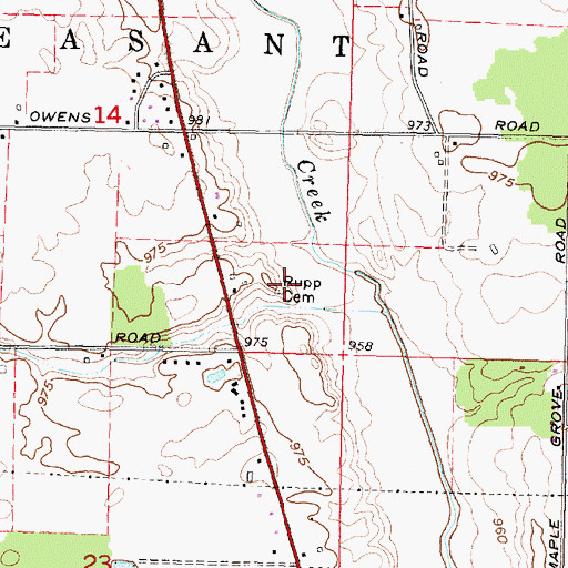 Topographic Map of Rupp Cemetery, OH