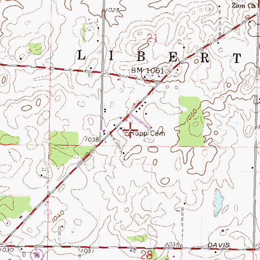 Topographic Map of Rupp Cemetery, OH