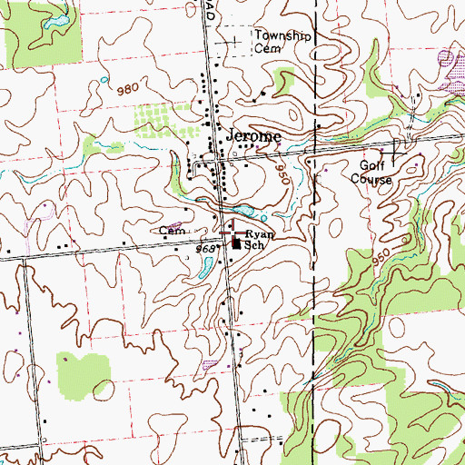 Topographic Map of Ryan School, OH