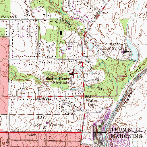 Topographic Map of Sacred Heart Novitiate, OH
