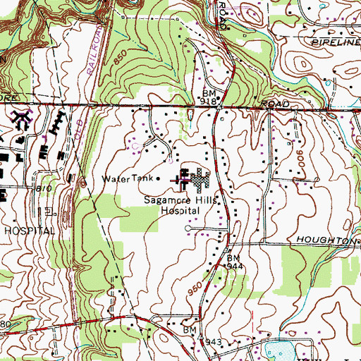 Topographic Map of Sagamore Hills Hospital, OH