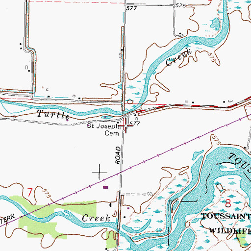 Topographic Map of Saint Joseph Cemetery, OH