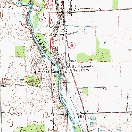 Topographic Map of Saint Michael Cemetery, OH