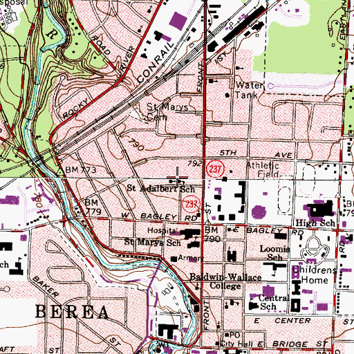 Topographic Map of Academy of Saint Adalbert, OH