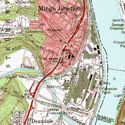 Topographic Map of Saint Agnes School, OH