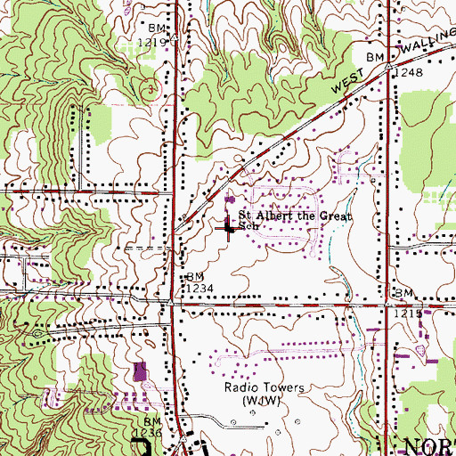 Topographic Map of Saint Albert the Great School, OH