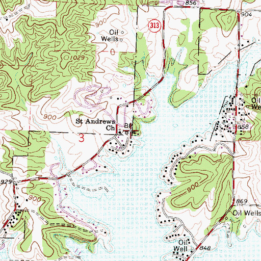Topographic Map of Saint Andrews Church, OH