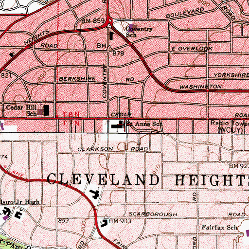 Topographic Map of Communion of Saints School, OH