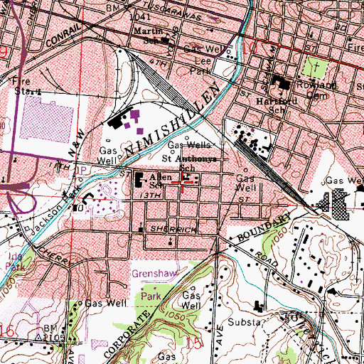 Topographic Map of Saint Anthonys School, OH