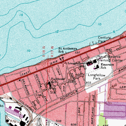 Topographic Map of Saint Anthonys School, OH