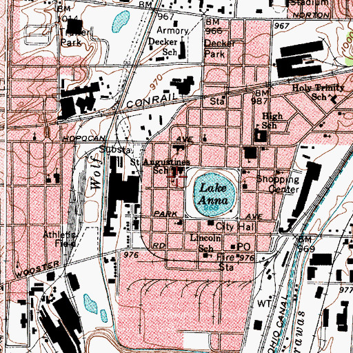 Topographic Map of Saint Augustine Catholic School, OH