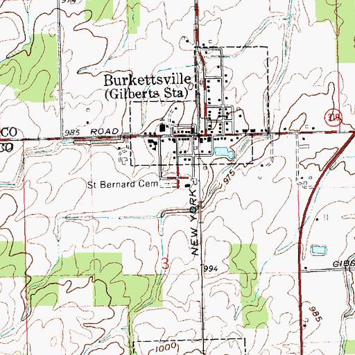 Topographic Map of Saint Bernard Cemetery, OH