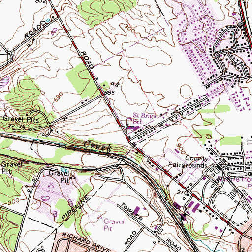 Topographic Map of Saint Brigid Elementary School, OH