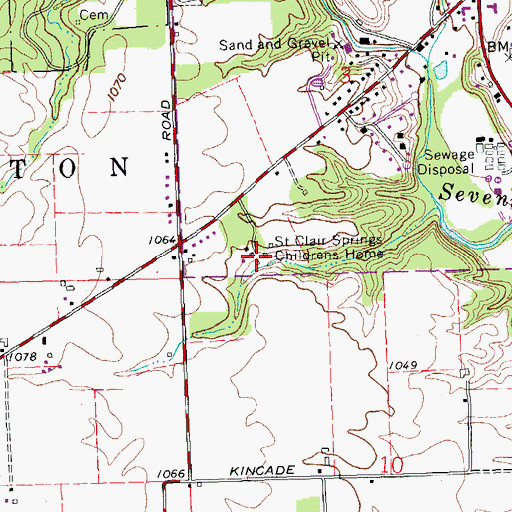 Topographic Map of Saint Clair Springs Childrens Home, OH