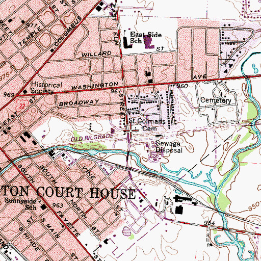 Topographic Map of Saint Colmans Cemetery, OH
