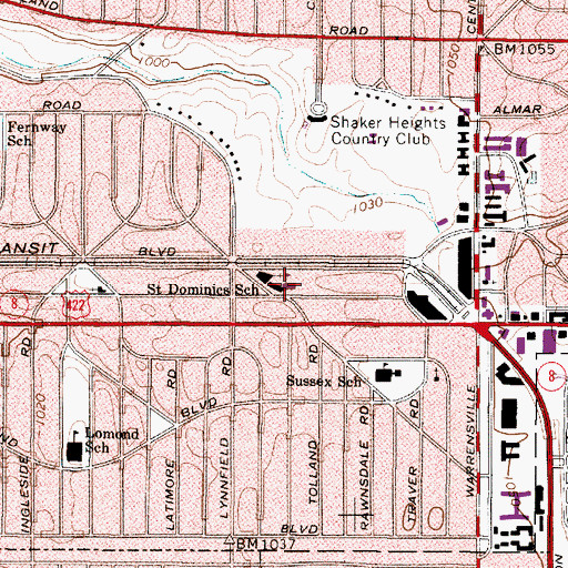 Topographic Map of Saint Dominic School, OH