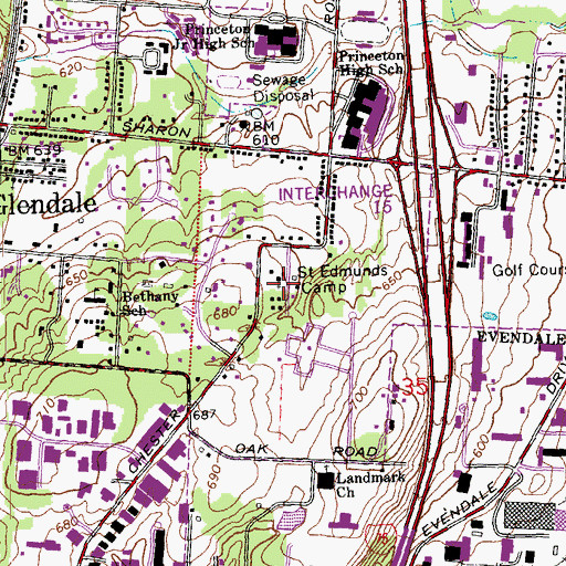 Topographic Map of Saint Edmunds Camp, OH