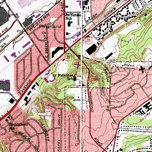 Topographic Map of Saint Felicitas School, OH