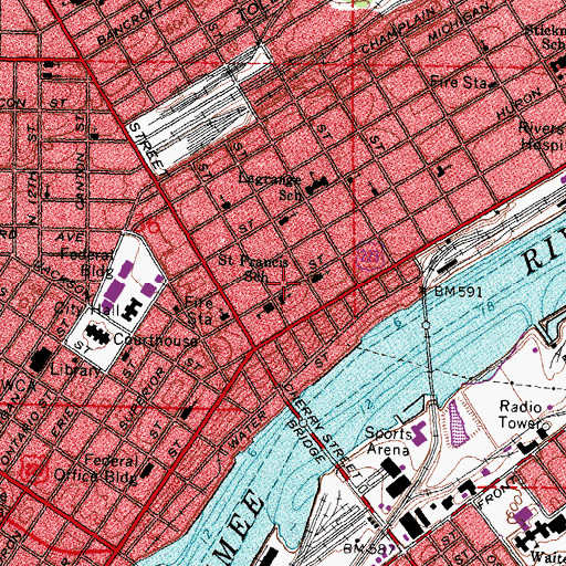 Topographic Map of Saint Francis School, OH