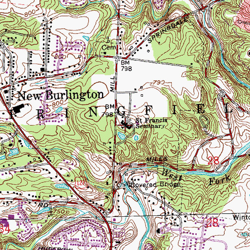 Topographic Map of Saint Francis Seminary, OH