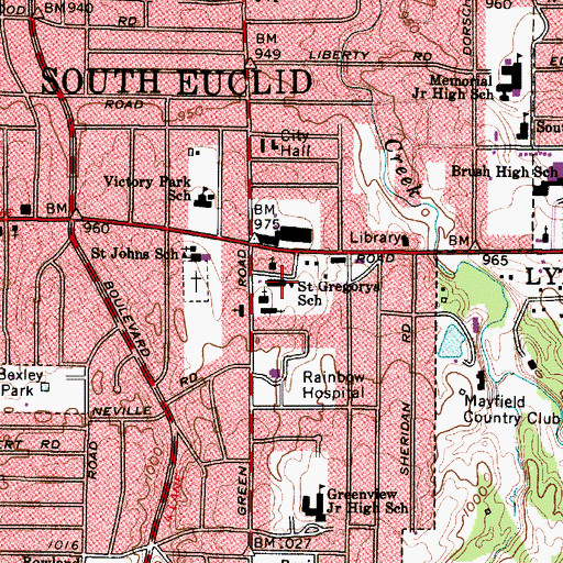 Topographic Map of Sacred Heart of Jesus Academy, OH