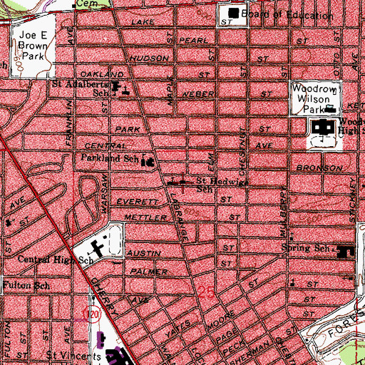 Topographic Map of Saint Hedwigs School, OH