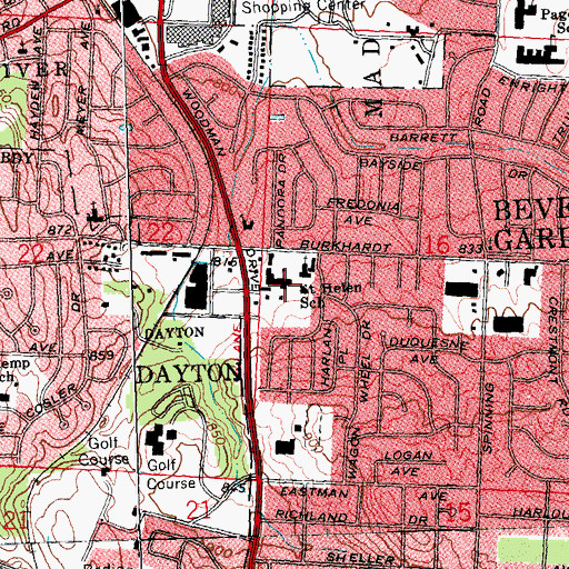 Topographic Map of Saint Helen School, OH