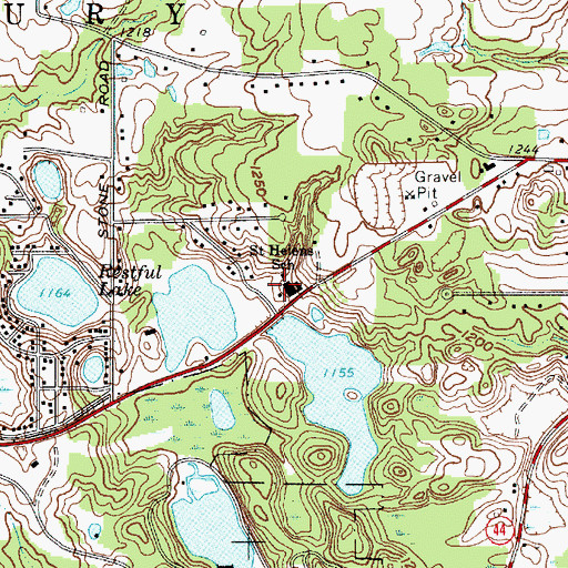 Topographic Map of Saint Helens School, OH