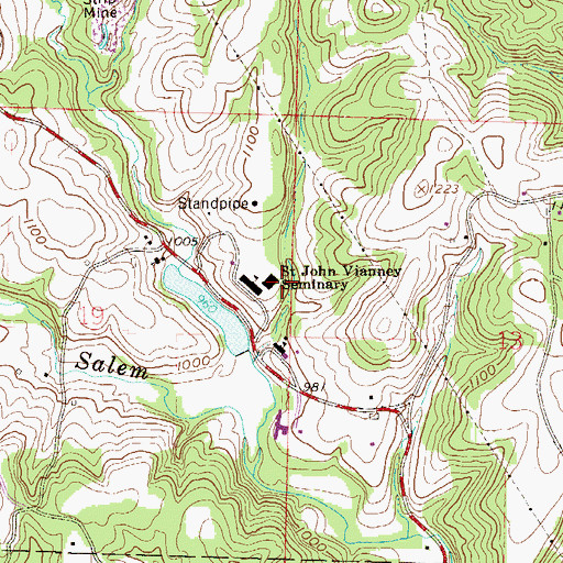 Topographic Map of Saint John Vianney Seminary, OH