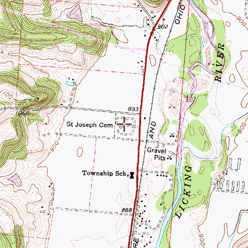 Topographic Map of Saint Joseph Cemetery, OH