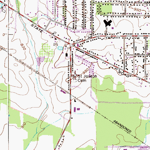 Topographic Map of Saint Joseph Cemetery, OH
