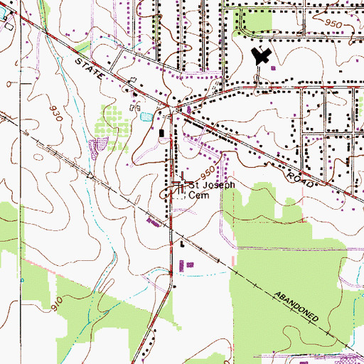 Topographic Map of Saint Joseph Cemetery, OH