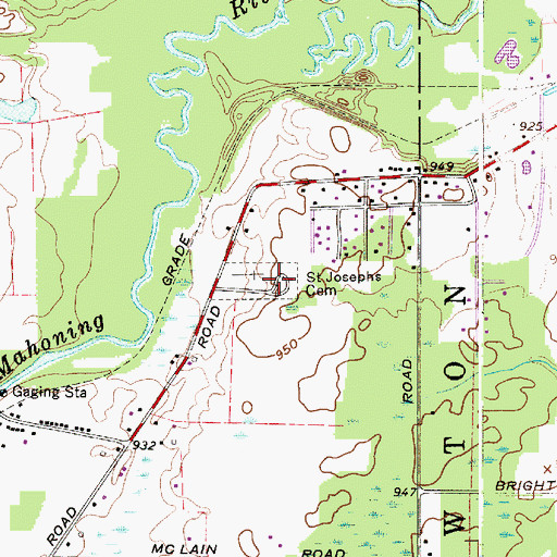 Topographic Map of Saint Josephs Cemetery, OH