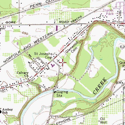 Topographic Map of Saint Josephs Cemetery, OH
