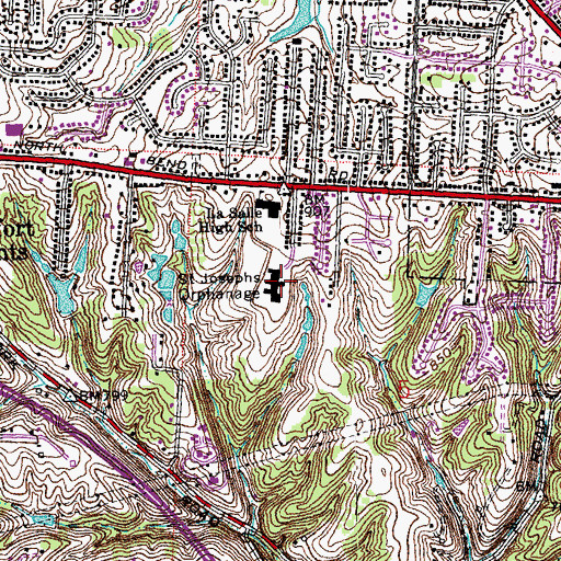 Topographic Map of Saint Josephs Orphanage, OH