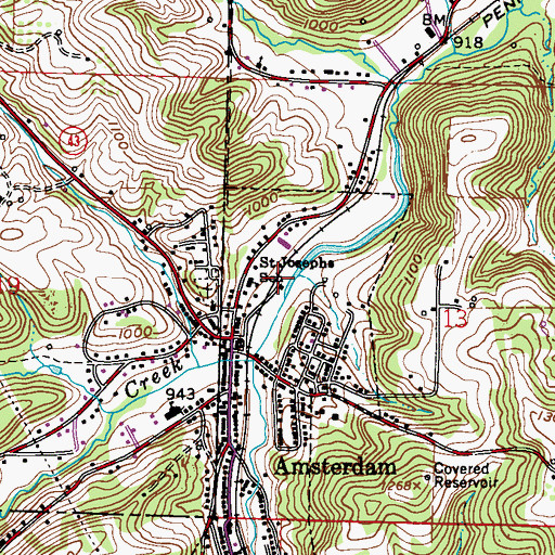 Topographic Map of Saint Josephs School, OH