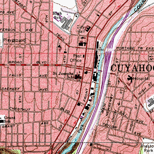 Topographic Map of Saint Joseph Parish School, OH