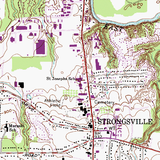 Topographic Map of Saints Joseph and John School, OH