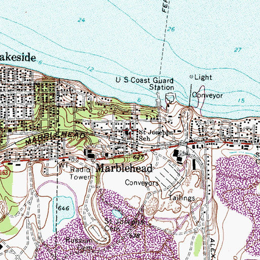 Topographic Map of Saint Josephs School, OH