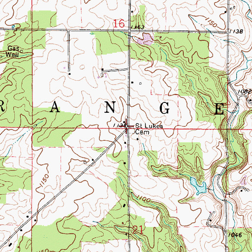 Topographic Map of Saint Lukes Cemetery, OH