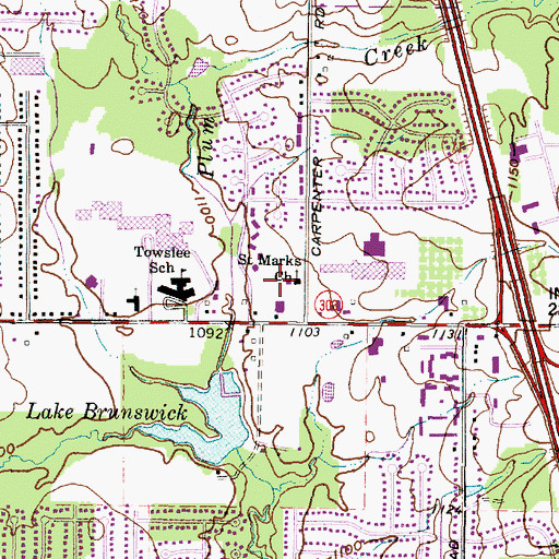 Topographic Map of Saint Marks Church, OH