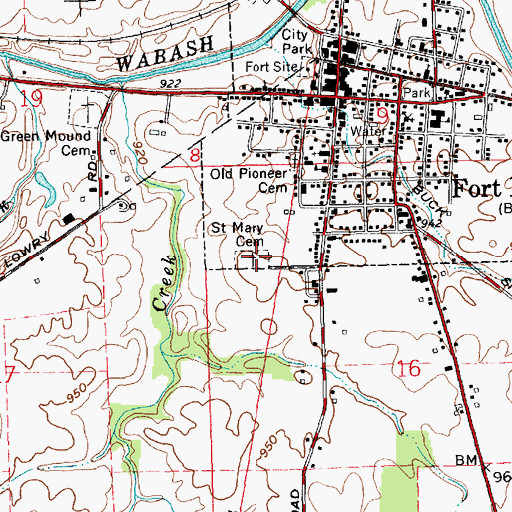 Topographic Map of Saint Mary Cemetery, OH