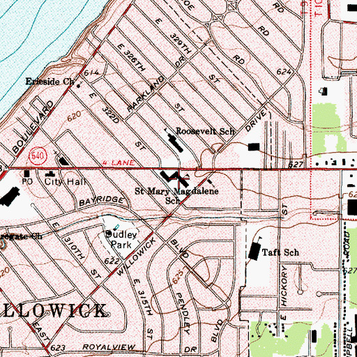 Topographic Map of Saint Mary Magdalene School, OH