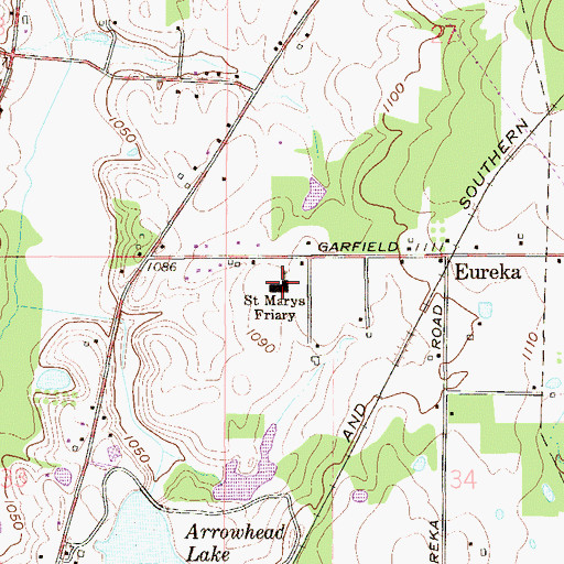 Topographic Map of Saint Marys Friary, OH